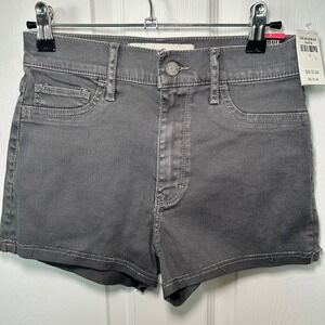 NWT Hollister‎ Natural Waist Short Short 2" Cuffed Gray Denim Shorts Size 3/26